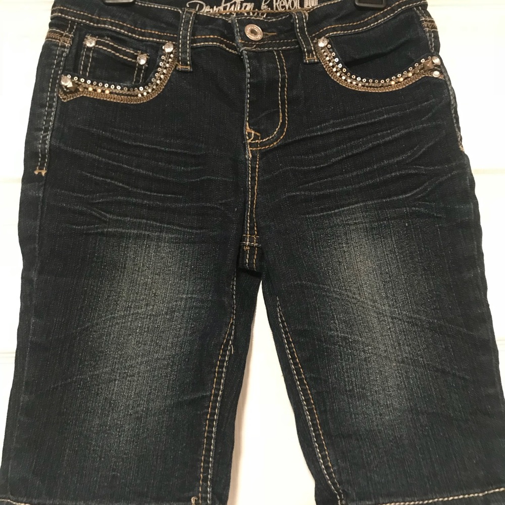 Girls dark jean shorts